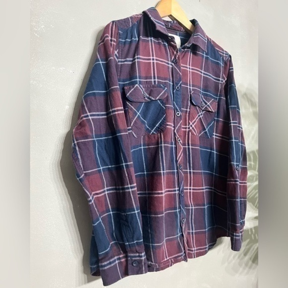 3/$30 _ WINDRIVER | vintage red blue plaid long sleeve comfy Women’s - Large - Picture 4 of 5